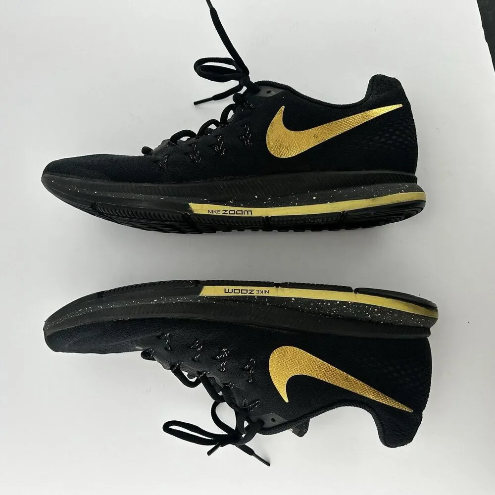 Nike Mens 12 Running Shoe Black And Gold Air Zoom Pegasus 34 Nike Low Top VGC